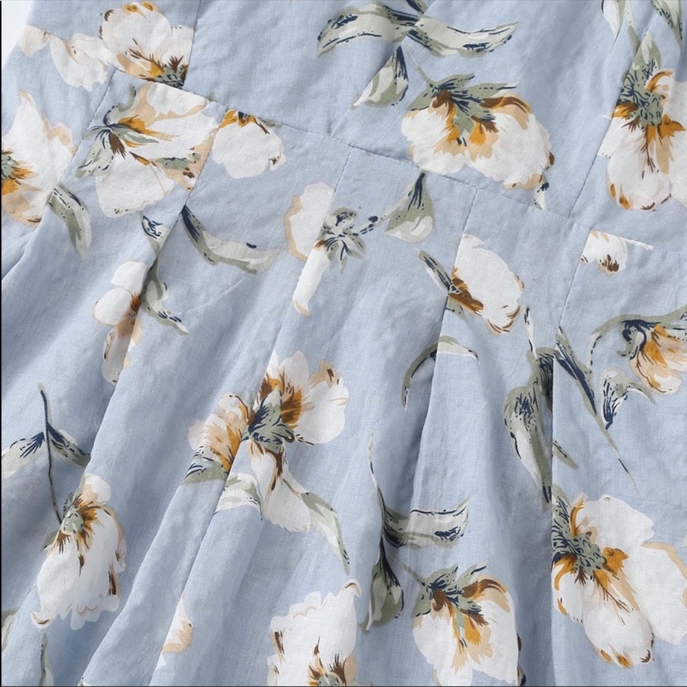 SALE! Baby Blue Floral Romper - Picture 4 of 5